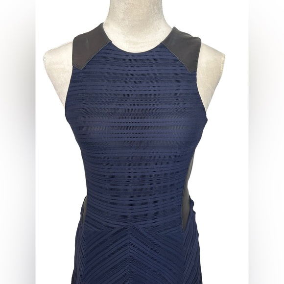 Rag & Bone Caviar Crete Tank leather cut out sleeveless mini skater dress - Picture 2 of 9